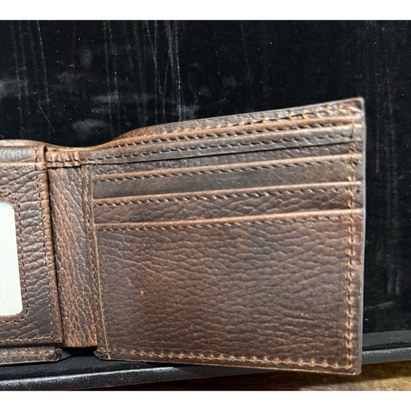 Ranger Belt Co Dark Brown Leather Bifold Wallet with Cowhide Inlay & Cross – NWT - Picture 11 of 14